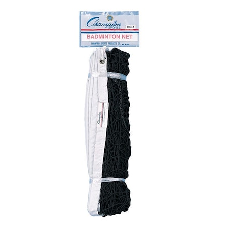 Champion Sports 21 x 2.5 ft. 18-Ply Badminton Net, Black & White - 1.1 lbs BN10